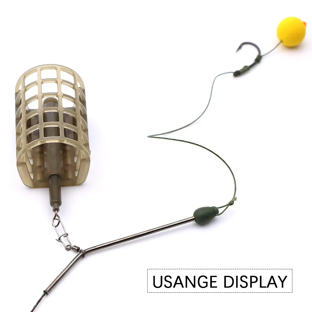 Accesorios de pesca de carpa, método de pluma Leger antienredos, aparejo alimentador, jaula de cebo, conector, gancho giratorio a presión para aparejos de carpa, 3 uds. - imagen 5