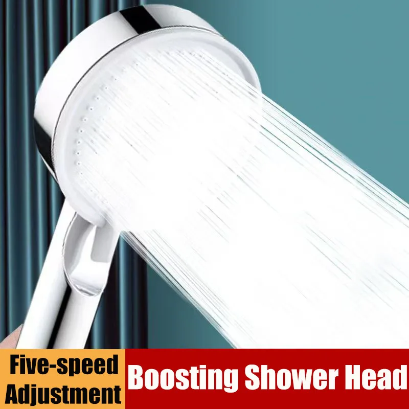 Cabezal de ducha de alta presión ajustable, 5 modos, juego de ducha con manguera, ahorro de agua, boquilla rociadora de parada de una tecla, accesorios de baño