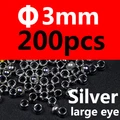 200pcs 3mm silver