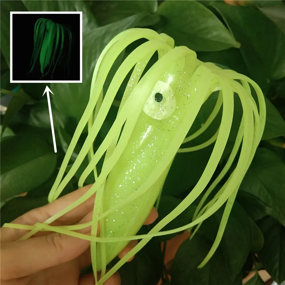 Cebo de modelado de pulpo de 30cm, señuelo biónico grande de Color, cebo de pesca de mar, cebo de calamar con ojos luminosos, pesca de perca - imagen 5