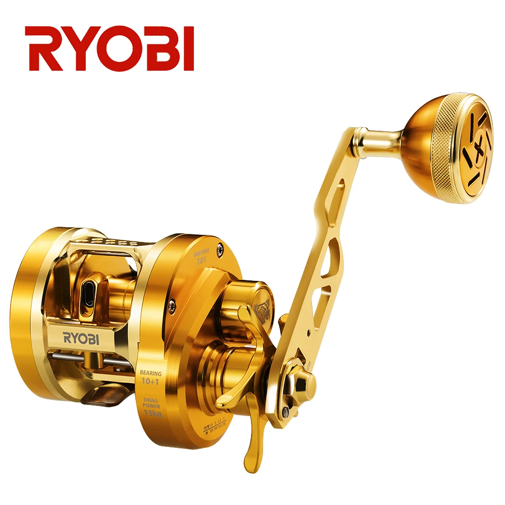 Ryobi-varusメタルフィッシングリール、ライトジギングボートリール、ドラムホイール、11bb、15kg