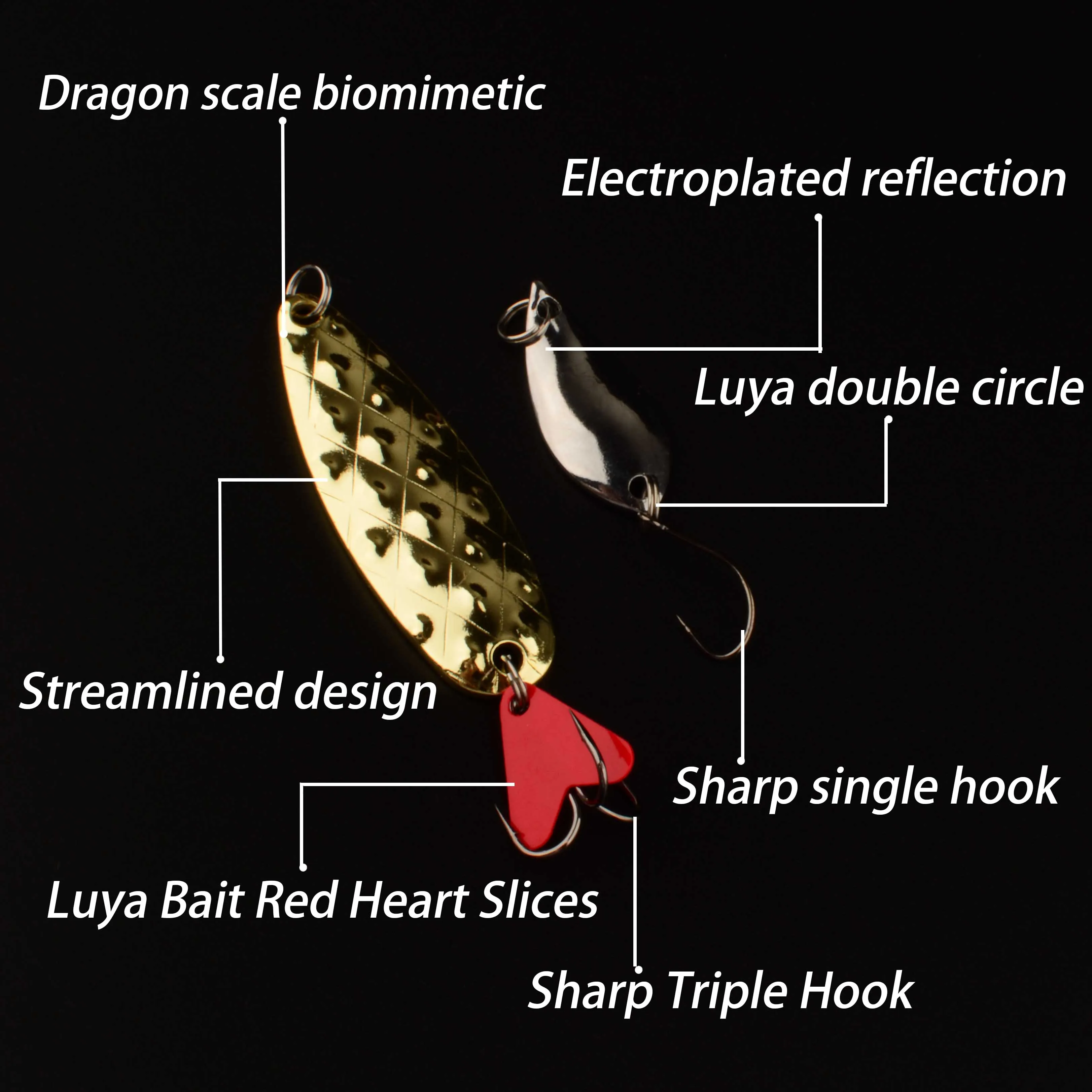 10 Uds plantilla de Metal cuchara Spinner señuelo de pesca Wobbler juego de cebo con caja de aparejos de pesca Kit para juego de cebo de señuelo de pesca - imagen 4