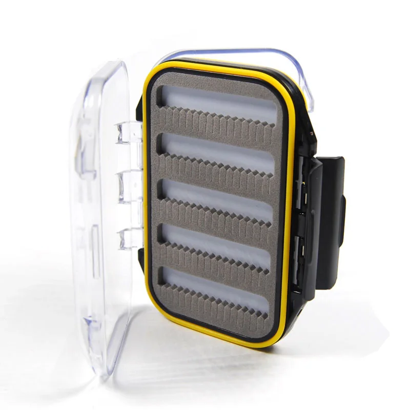 Wifreo-caja de moscas pequeña impermeable de 2 caras para Midge/Nymph, tamaño de bolsillo para moscas secas, serpentinas de ninfas, 10,5x7,0x3,1 cm - imagen 2