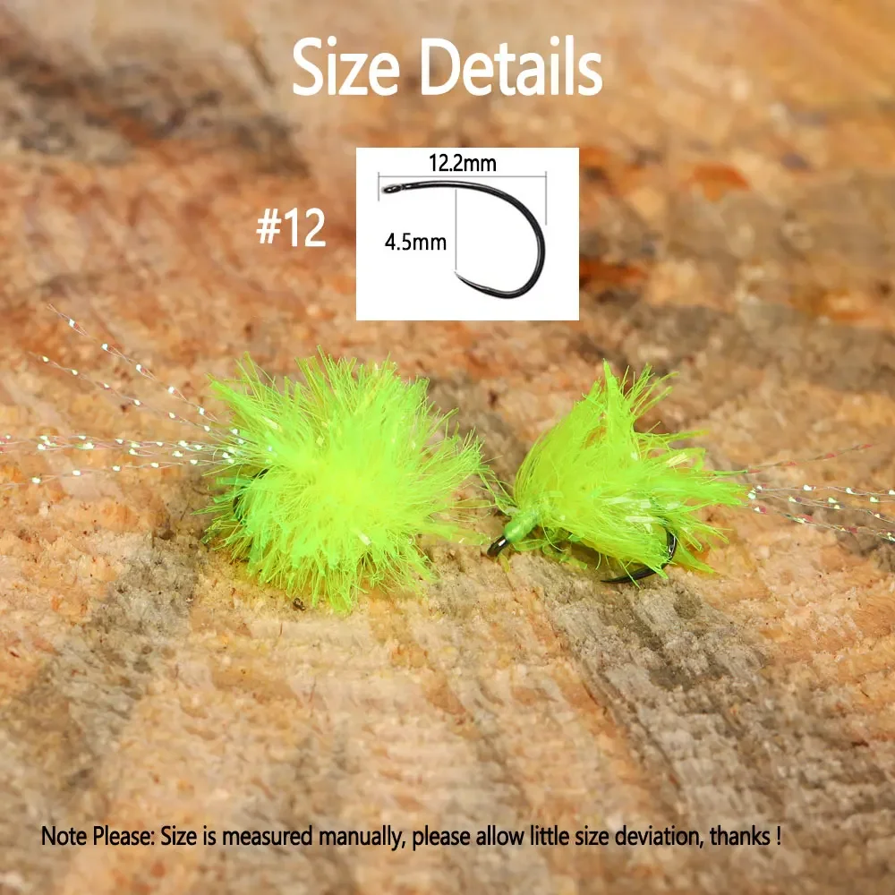 Bimoo 6PCS # 12 huevos fluorescentes Estaz, moscas sin púas, huevos de pescado artificiales, mosca, Glo, insecto, trucha, salmón, cabeza de acero, huevos de pesca, señuelo - imagen 3