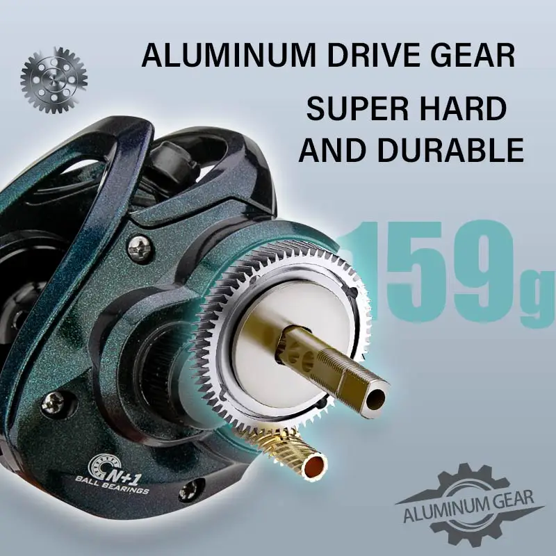 CEMREO-carrete de pesca de fundición de cebo, sistema de freno magnético de arrastre de 7kg, 7,0: 1, carrete de cuerpo pequeño, aparejos de pesca de lubina, trucha, pesca de carpa RS - imagen 4