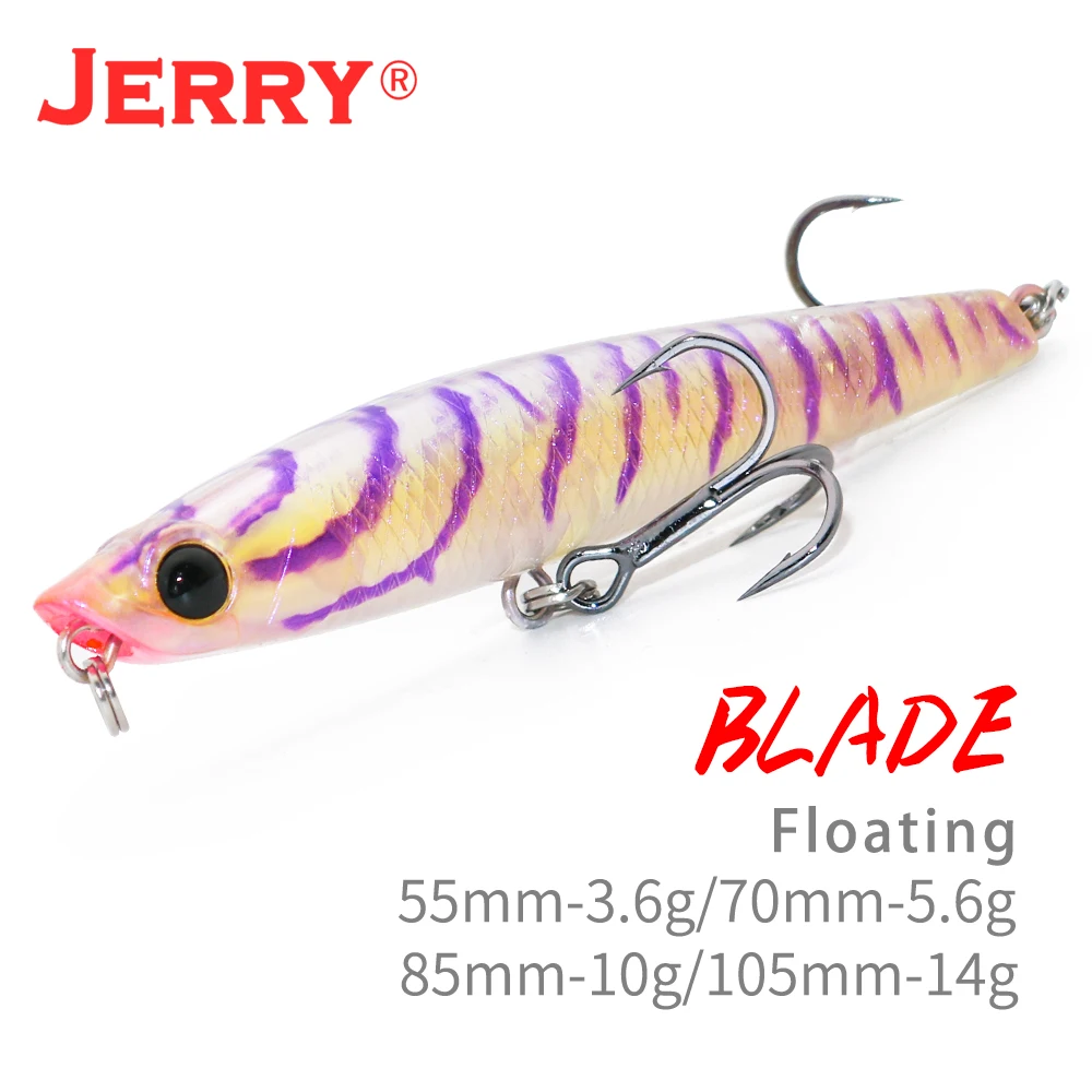 Jerry Blade caliente 55 70 85 105mm Topwater lápiz señuelo flotante Pesca calidad profesional cebo duro caminar el perro cebo Artificial