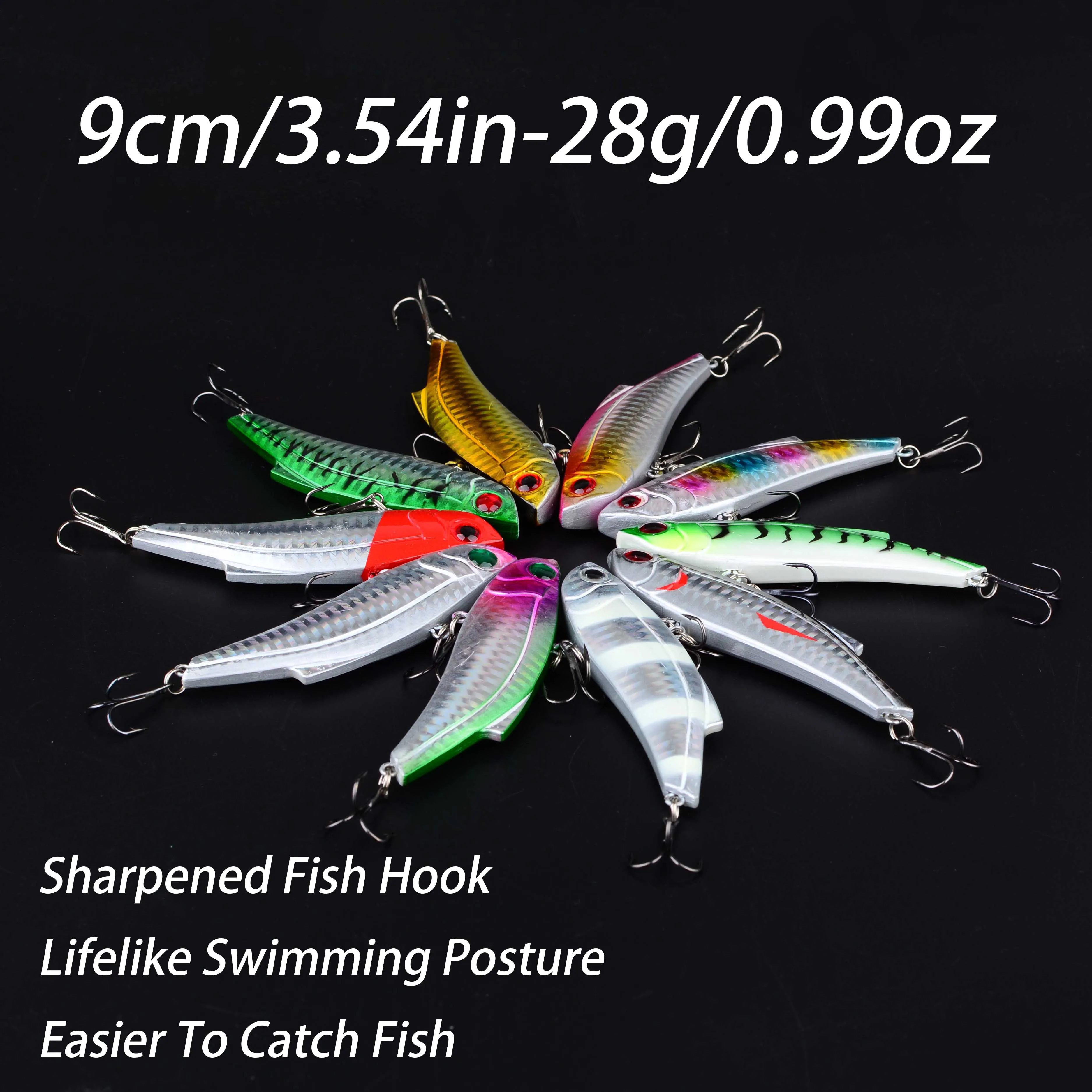 Señuelo de pesca duro de rata de fundición larga, anzuelo VIB de invierno, señuelos Vibra que se hunden, 10 Uds. - imagen 2