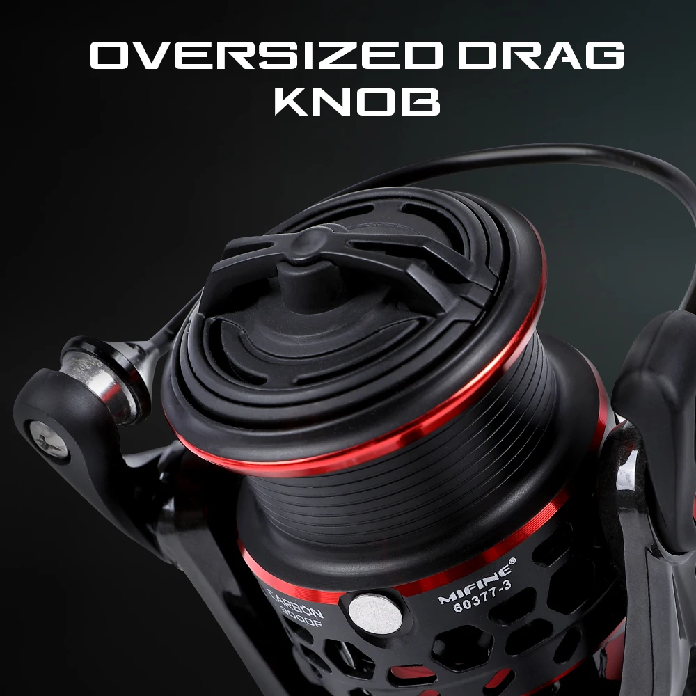 MIFINE-carretes giratorios ultraligeros de carbono con carrete de aluminio de repuesto 5,1: 1, rueda de pesca de fibra de carbono para agua salada y agua dulce - imagen 5