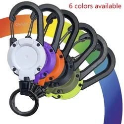 Llavero retráctil en forma de U para exteriores, hebilla de escalada resistente, clip de insignia de identificación retráctil, llavero, hebilla de pesca, 6 uds./1 ud.
