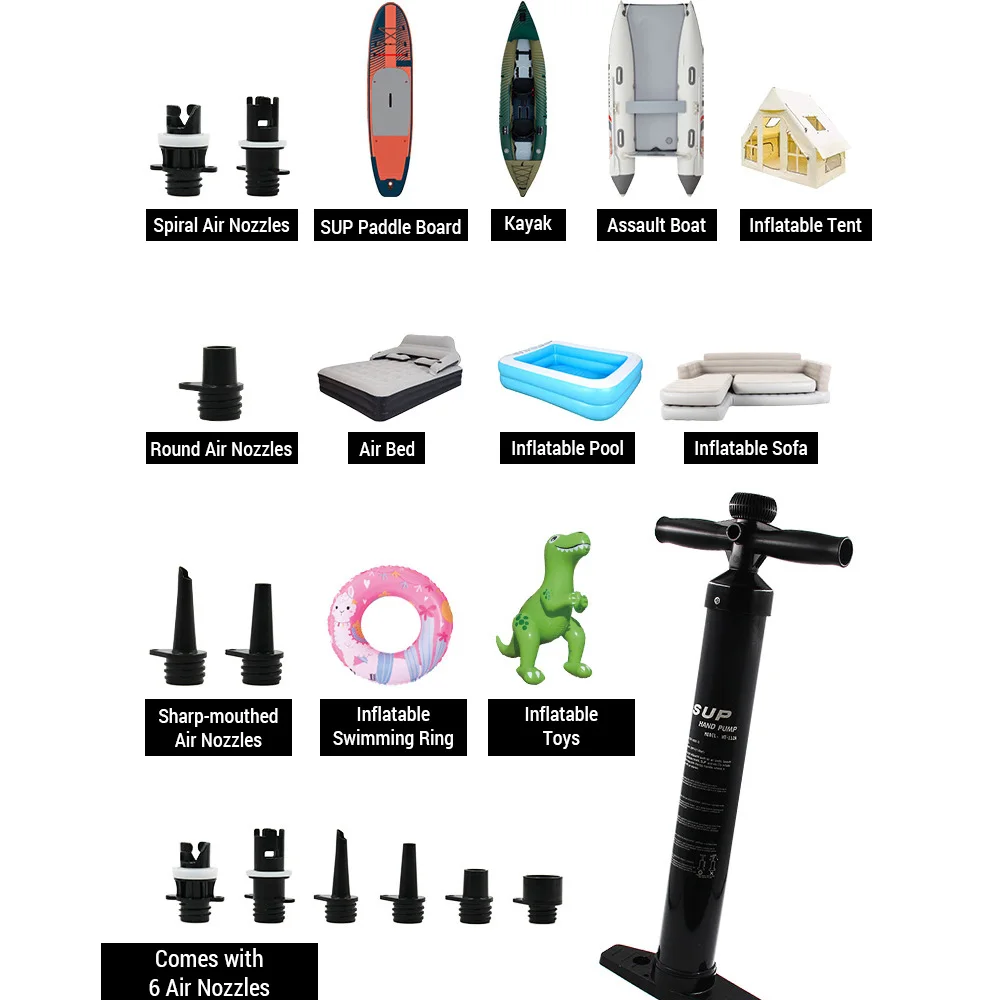 Bomba Manual SUP para tabla de Paddle inflable, bomba de aire Manual con manómetro - imagen 2