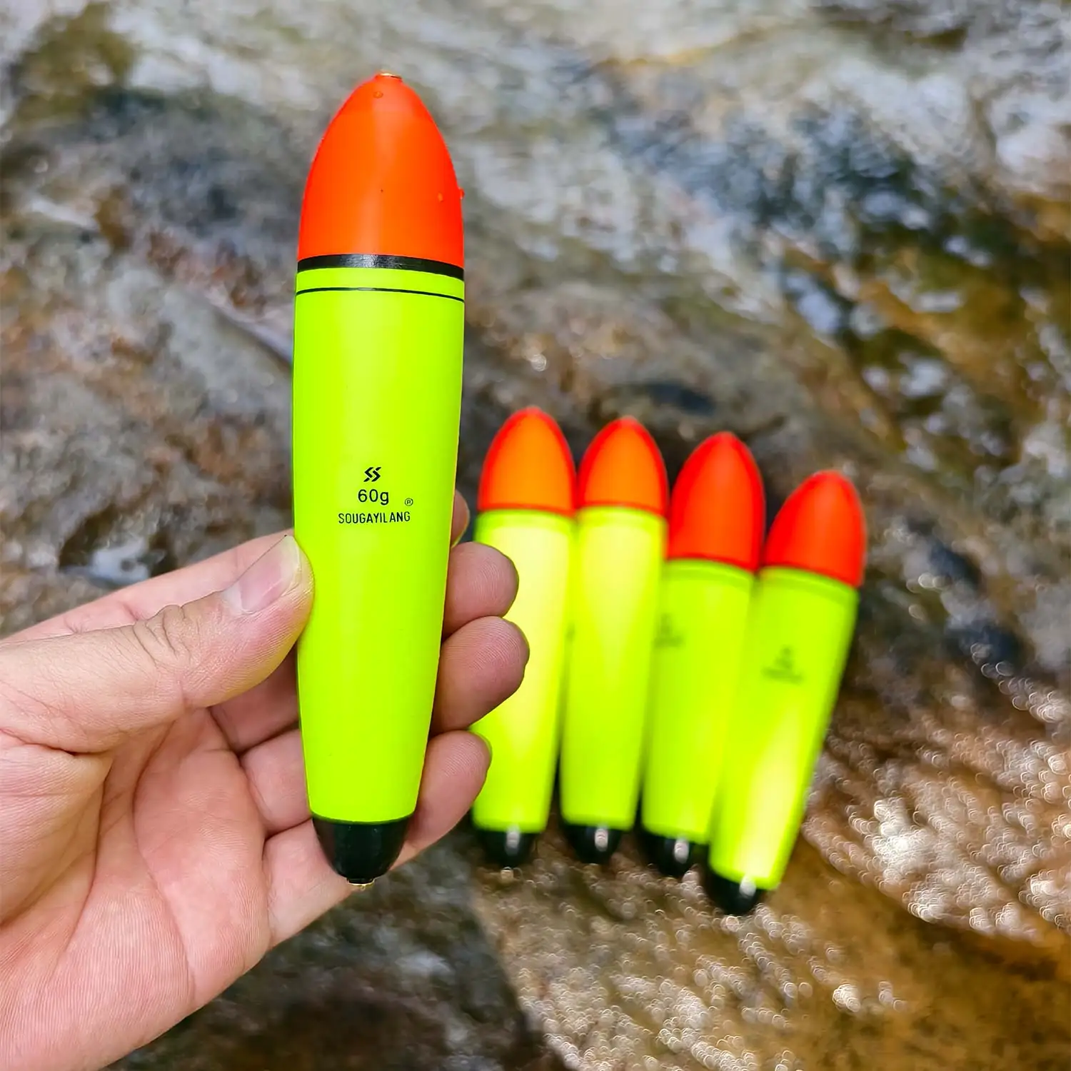 Sougayilang 5 uds flotador de pesca EVA 10-100g señuelo peso palo ligero espuma plástico mar pesca en roca flotadores llamativos - imagen 5