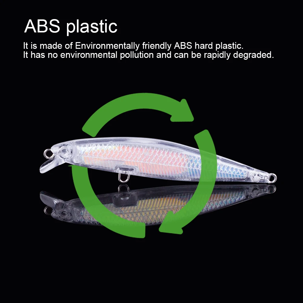 Hanlin-cebos flotantes sin pintar, Señuelos de Pesca, 8CM, 4G, superficie holográfica, cuerpo duro, pececillos, aparejos de lubina en blanco, 10/20 piezas - imagen 5