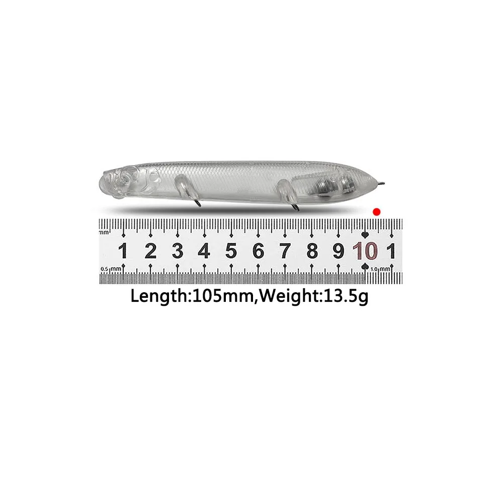 Señuelo CF sin pintar DIY lápiz flotante 105mm 13,5g 7 Uds señuelo de pesca ABS plástico cebo Billet - imagen 2