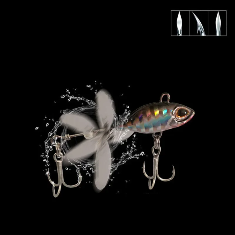 Nueva llegada 1 Uds 7g/10g/14g Metal VIB señuelo de pesca Spinner hundimiento cuchara giratoria Pin Crankbait lentejuelas cebos aparejos de pesca - imagen 5