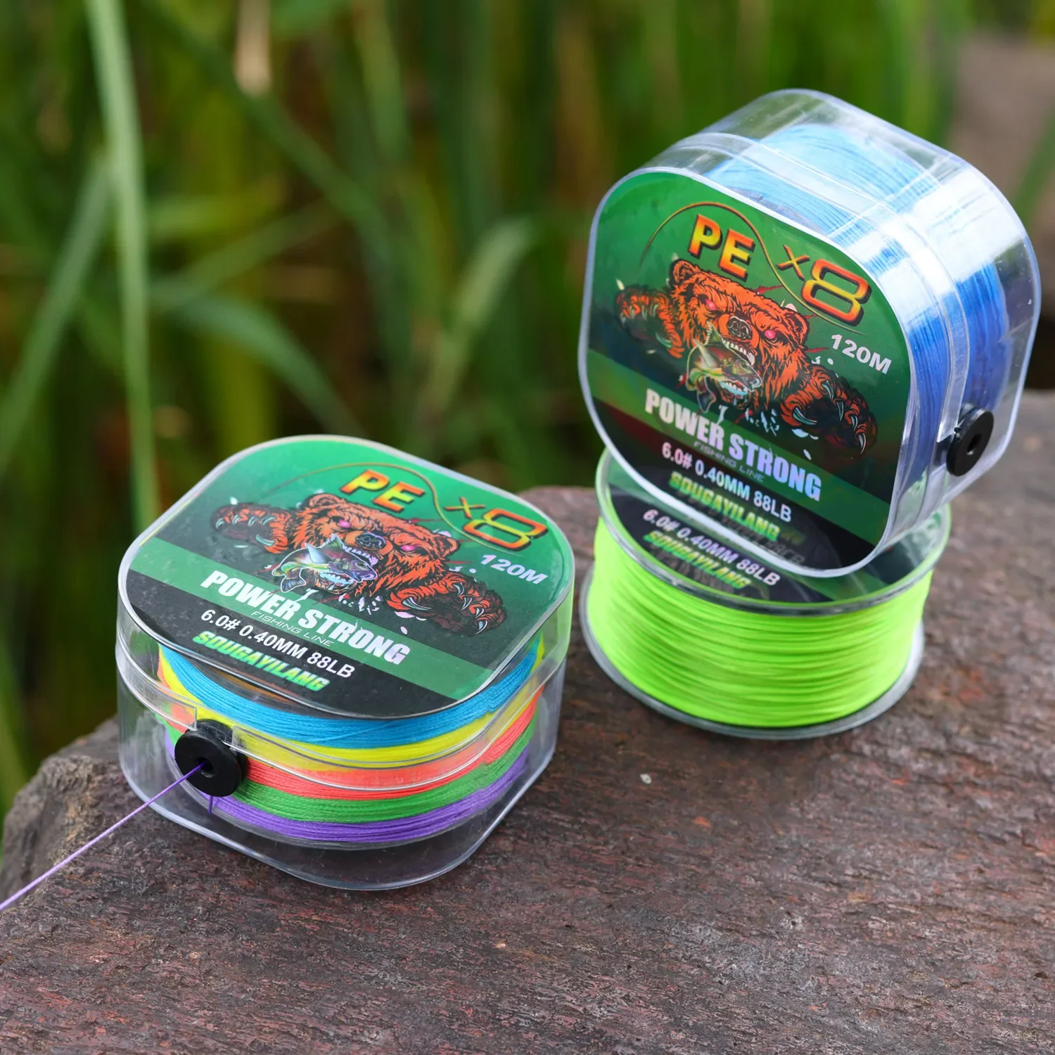 Sougayilang-sedal de pesca trenzado de 8 hebras X8, sedal de pesca con señuelo japonés de 120-0,12mm, resistente a la abrasión y al hundimiento, 0,40 m - imagen 2