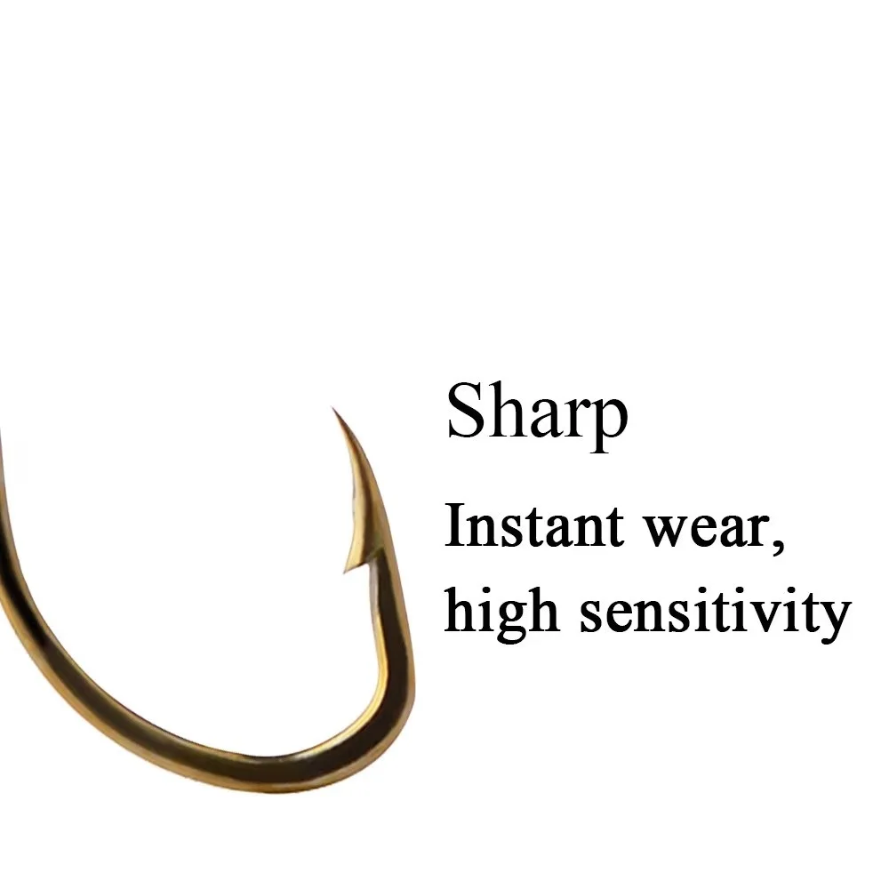 NGB 100 Uds anzuelo de pesca de acero rico en carbono 530BR anzuelos planos redondos doblados bronce afilado 1 # -10 #   Accesorios de pesca de carpa - imagen 3