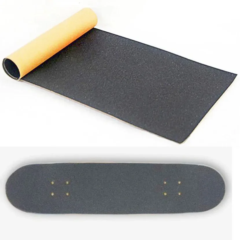 Longboard-Cinta de agarre de papel de lija para cubierta de monopatín, antideslizante, color negro, para tabla de patinaje, accesorios para monopatín