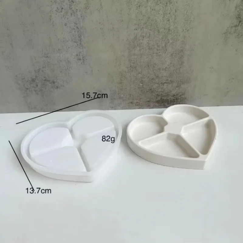 Lindo búho forma de corazón yeso hormigón molde de silicona DIY resina epoxi bandeja de almacenamiento de joyería placa de exhibición forma de trébol de pescado - imagen 3