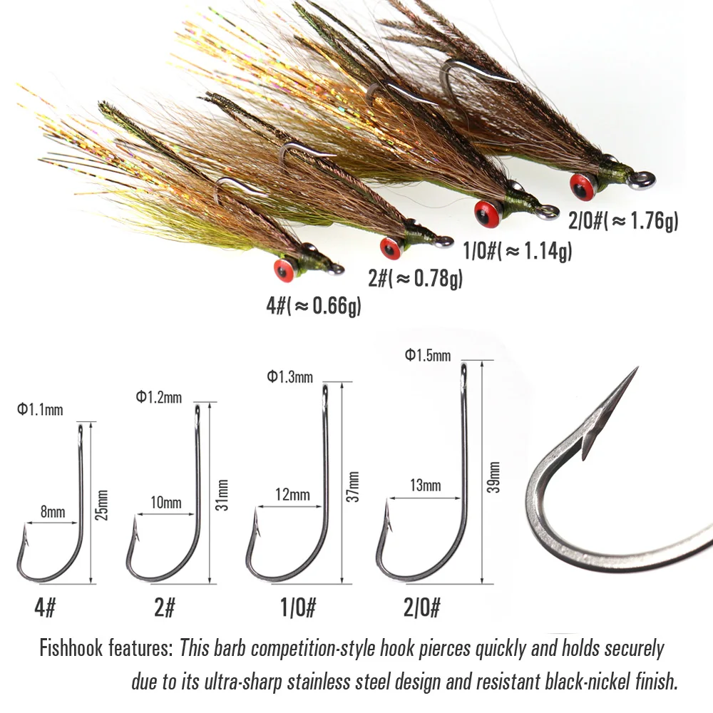 Wifreo 3 uds/6 uds Bucktail Clouser Minnow Streamer moscas Baitfish trucha lubina Steelhead agua salada agua dulce señuelo de pesca cebos - imagen 3