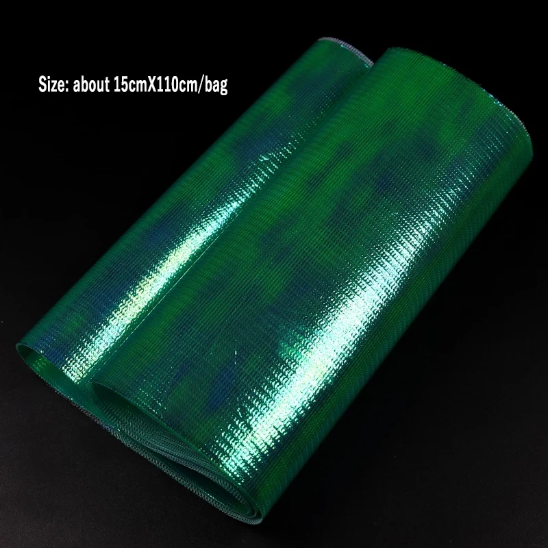 Wifreo-Película Flash holográfica metálica, 15cm x 110cm, parte trasera de malla, duradera, Sabiki, piel de pescado, asistente, gancho, Material de ala, camarón, mosca hacia atrás - imagen 2