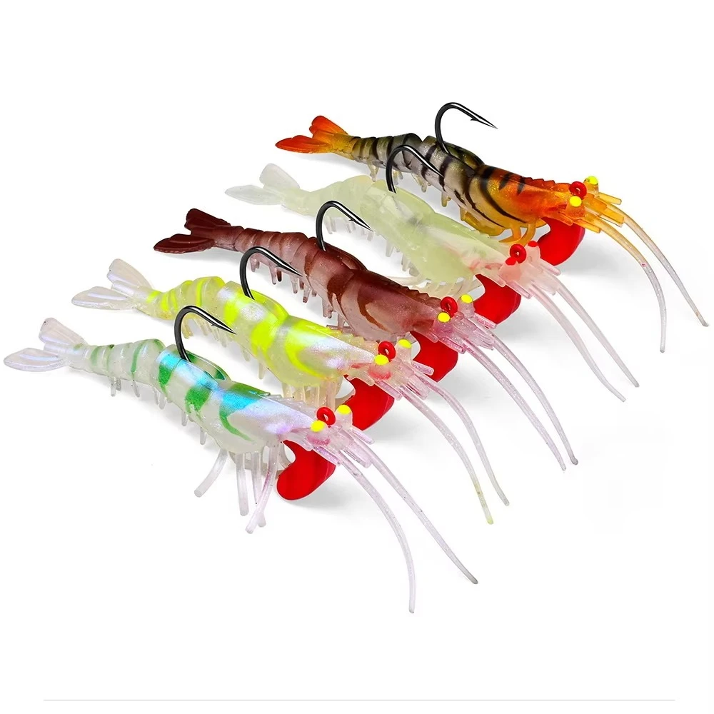 Señuelos de vinilo gamba con ojos luminosos – Swimbait jig head - imagen 4