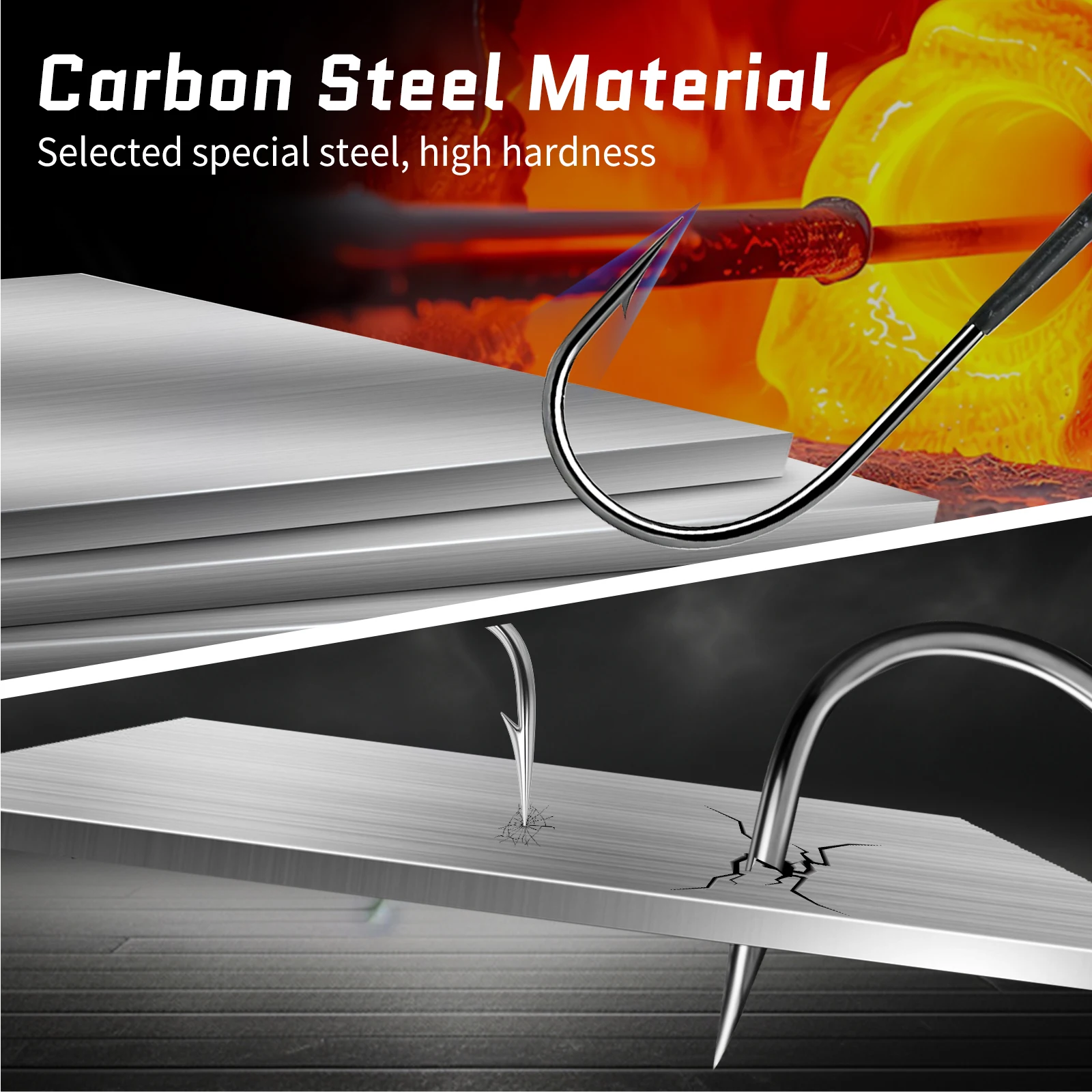 FishTrip 10 ~ 30PCS 3X Sterke Baitholder Worm Haken dubbele prikkeldraad haak Koolstofstaal Flipping Haken voor Zoetwater & Zoutwater - imagen 4