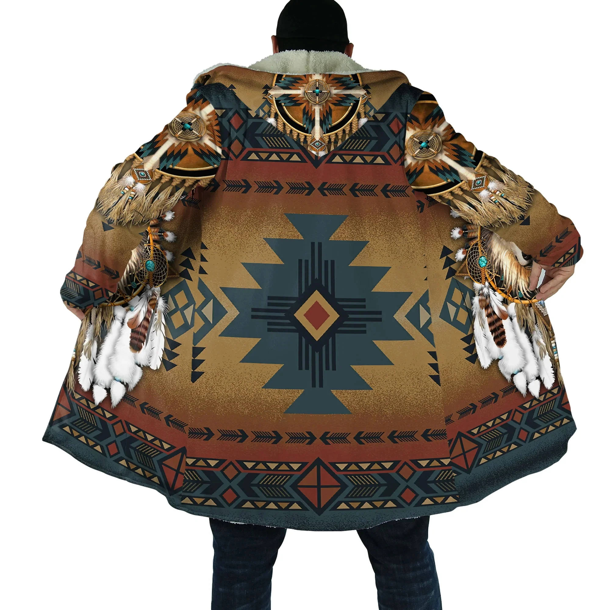 Sudadera con capucha estampado 3D lobo-águila unisex invernal - imagen 4