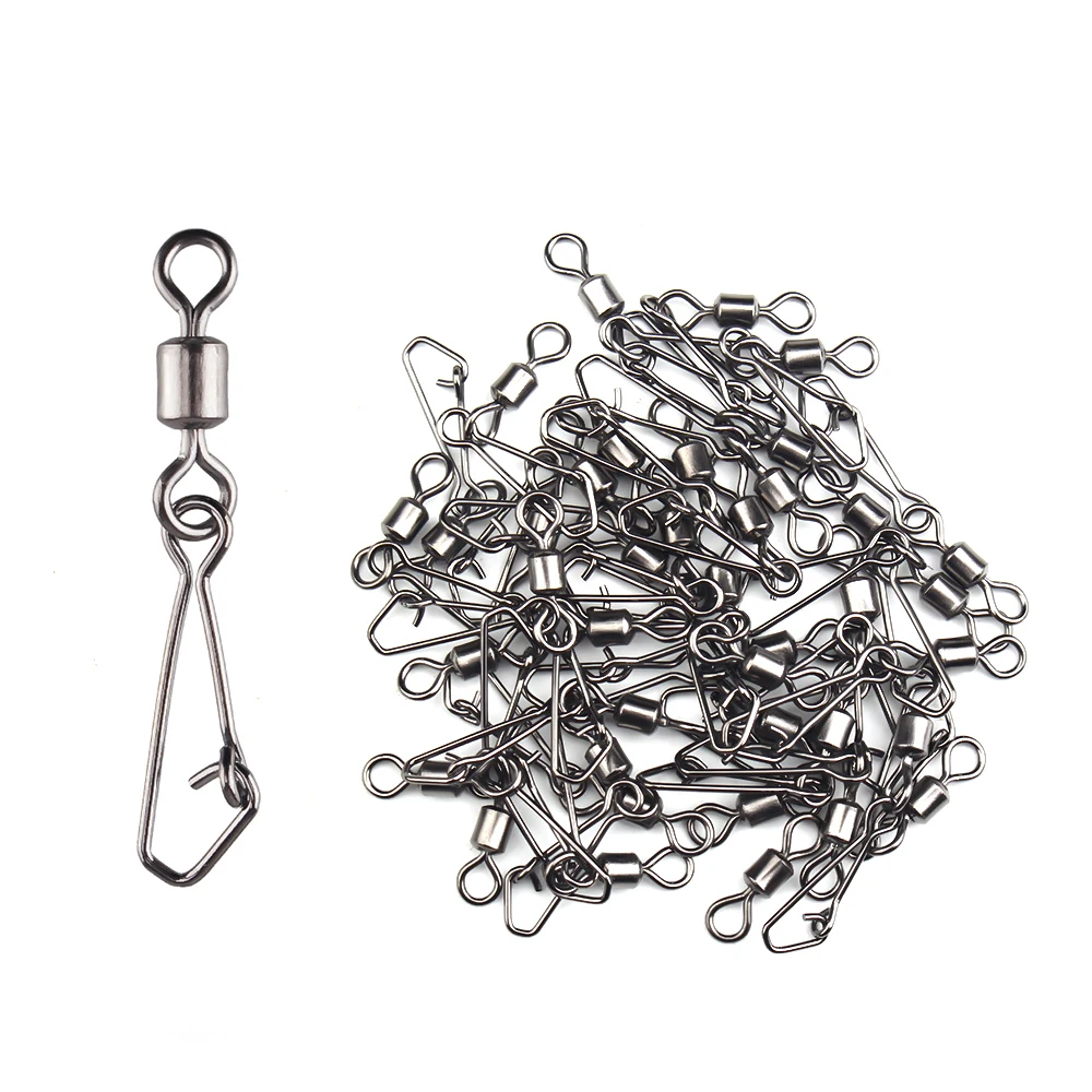 DNDYUJU 10-50 Uds rodamiento de pesca giratorio de acero inoxidable Snap conector de señuelo de pesca anzuelo Pin accesorios de pesca - imagen 5