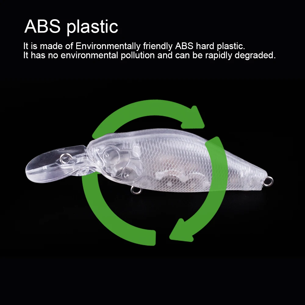 Hanlin-Mini Señuelos de Pesca de manivela sin pintar, aparejos de lubina flotantes, transparente, cuerpo duro, 10/20 piezas, 7CM, 7G - imagen 5