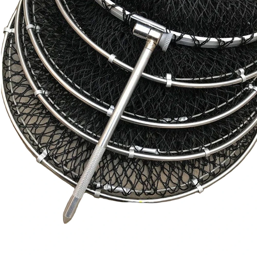 Bolsa plegable de malla de nailon suave para pesca al aire libre, herramienta de supervivencia temporal, grosor de 25cm a 40cm - imagen 4