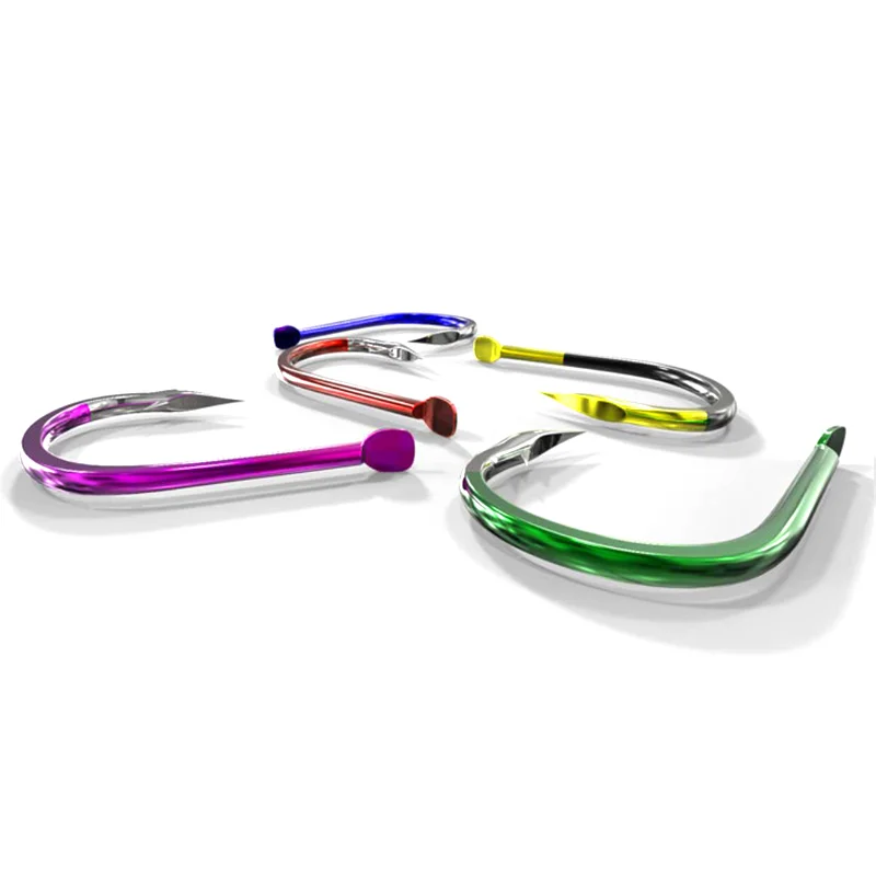 Iseni-anzuelos de pesca pequeños de 500 piezas, anzuelos de cabeza plana sin ojo, coloridos, dorados y negros, triangulares, con púa, a granel - imagen 5