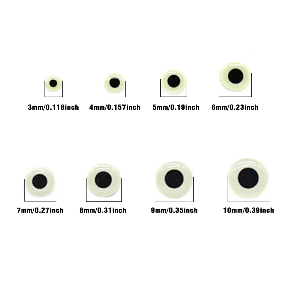 MNFT, ojos de pez epoxi 3D holográficos luminosos de tamaño mixto para pesca con mosca, señuelos DIY, cebos de plantilla, Crankbaits, Material de fabricación de 3mm ~ 10mm - imagen 5