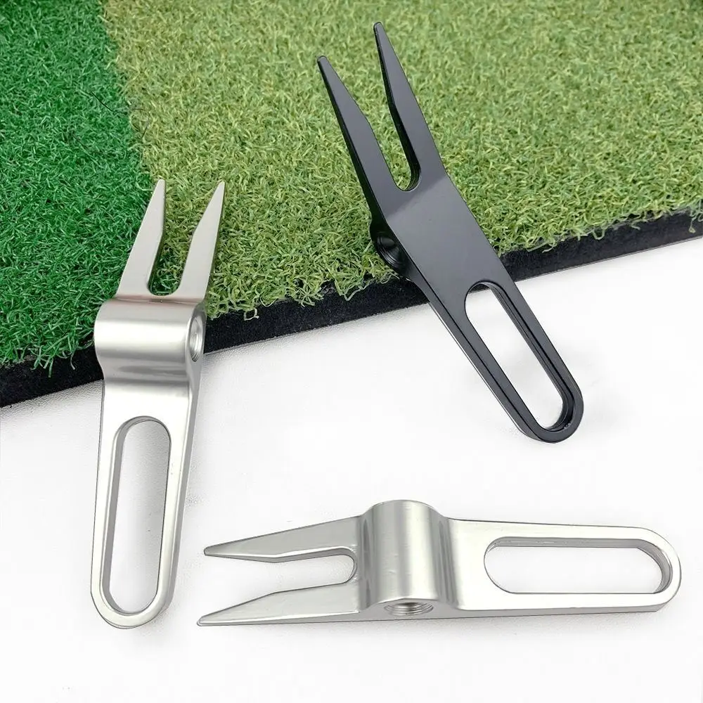 Herramienta reparadora de tono de Golf Divot de aleación de Zinc, herramienta para césped, horquilla de Golf Switchblade, horquilla de tres poros, herramienta Divot de Golf, regalo para golfista - imagen 3