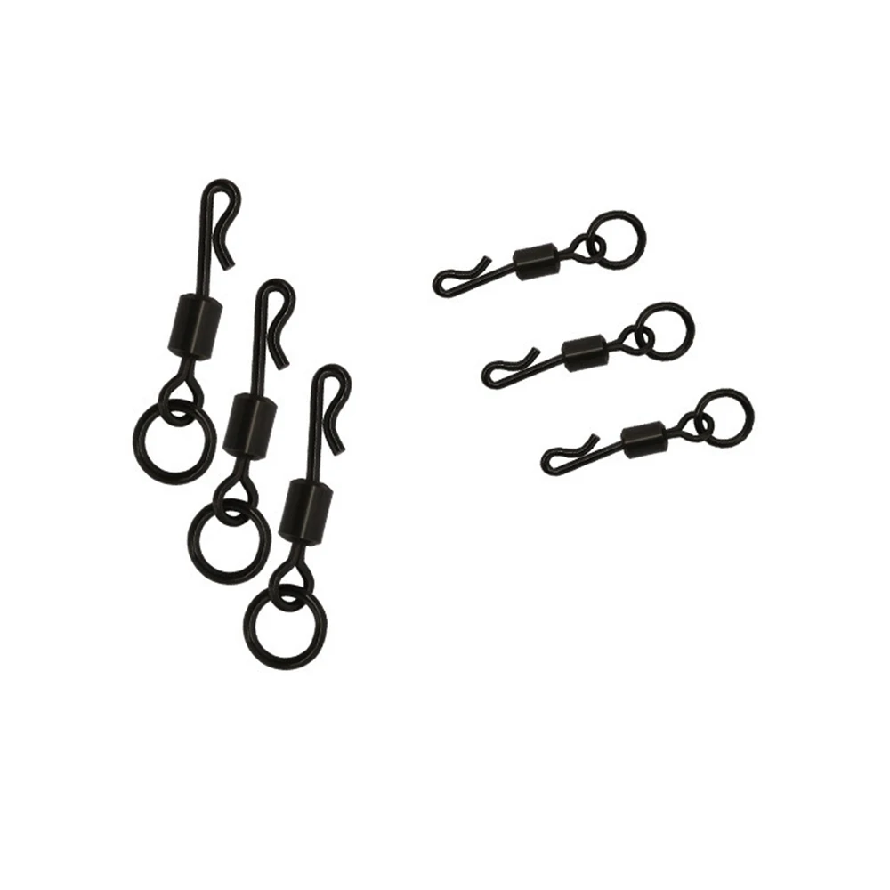 Anillo flexible para Pesca de carpa, 500 Uds., con forma de Q, negro mate, giratorio, ojo grande, cambio rápido, herramienta de conector sólido, accesorios para aparejos de Pesca - imagen 5