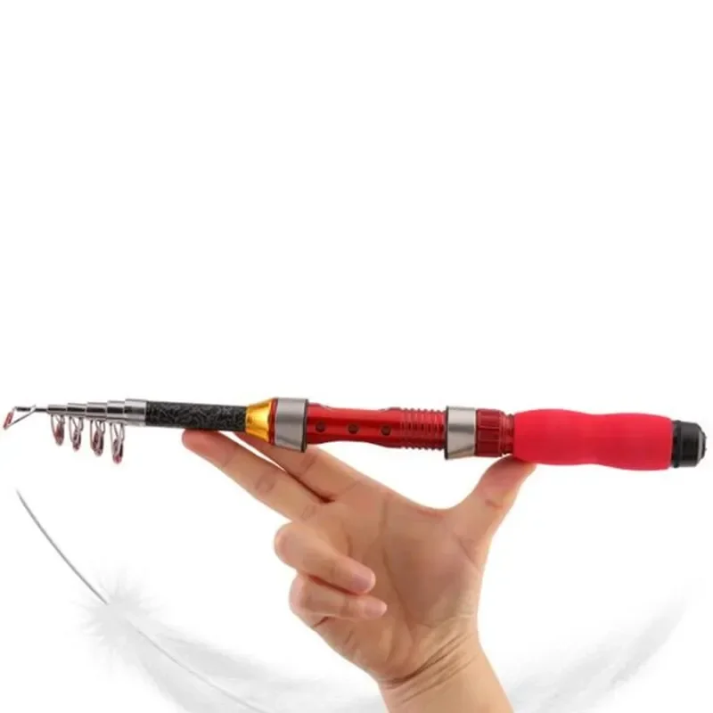 Caña de pescar telescópica de 1M, 1,2 M, 1,5 M, 1,7 M, 1,9 M, alimentador de carpa con mosca giratoria, Mini caña de pescar de viaje - imagen 3