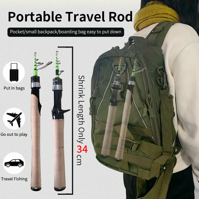 PURELURE-caña de pescar telescópica, caña de pescar de tiro largo, mango recto de carbono, ajuste suave - imagen 4