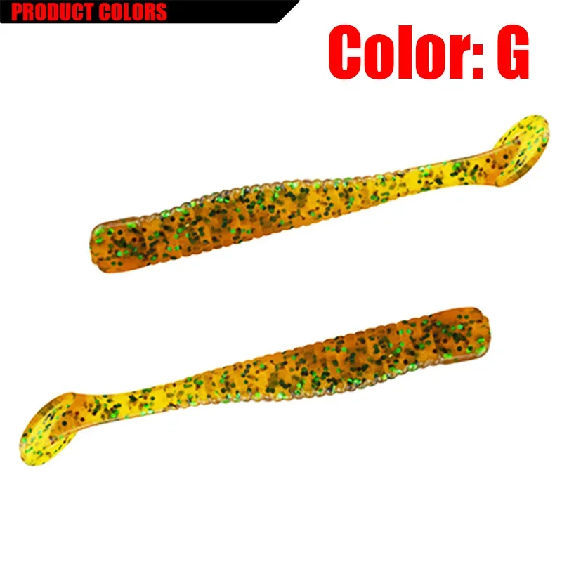 10 unids/lote Jig Wobblers señuelo suave 8cm 3g olor a camarón contiene cebo de sal silicona espiral gusano Señuelos de pesca aparejos de pesca de lubina - imagen 4