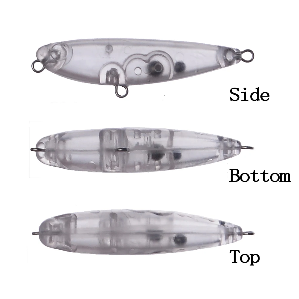 Chan'sHuang 30 Uds cebo en blanco sin pintar 4,5 cm 2,7g Mini sonajero de lápiz flotante caminando el perro DIY Señuelos de pesca artificiales - imagen 3