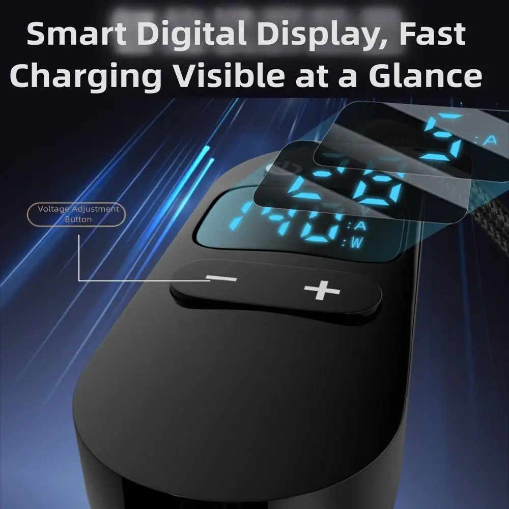 Cable adaptador USB C a DC PD con pantalla Digital con puntas de conector 28/34 convertidor de potencia de voltaje ajustable 5V/9V/12V/15V/20V - imagen 5