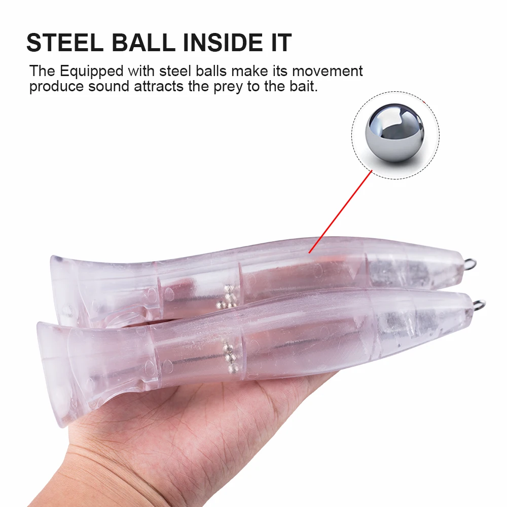 Hanlin-cebos de pesca flotantes de plástico, aparejos en blanco, 2/5 piezas, gran tamaño, 20cm, 103g - imagen 4