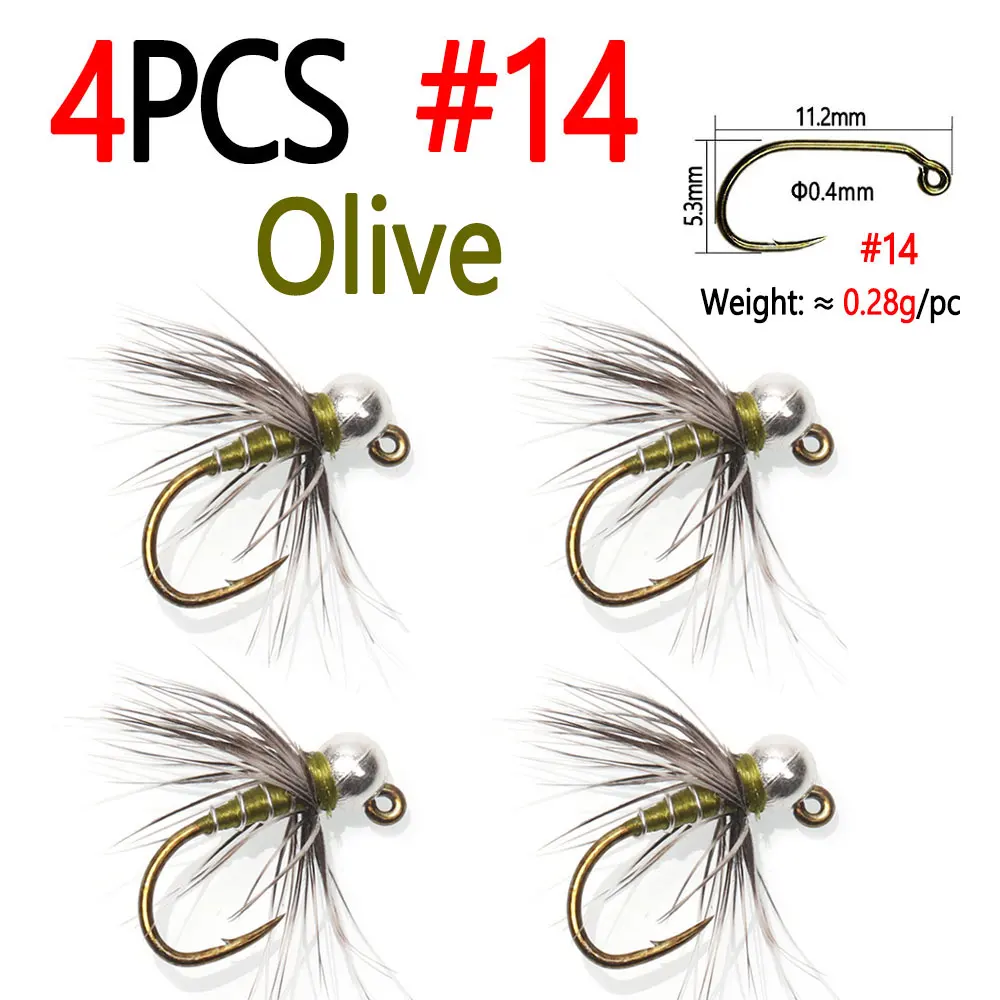 4pcs Olive Size 14