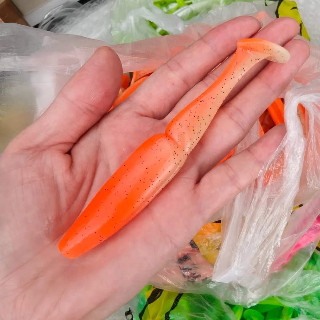 Swolfy-señuelo de pesca con cebo suave con cola en T, 4 Uds., 11cm, 12g, Swimbaits para tampón, lubina, salmón, Lucio, trucha - imagen 4