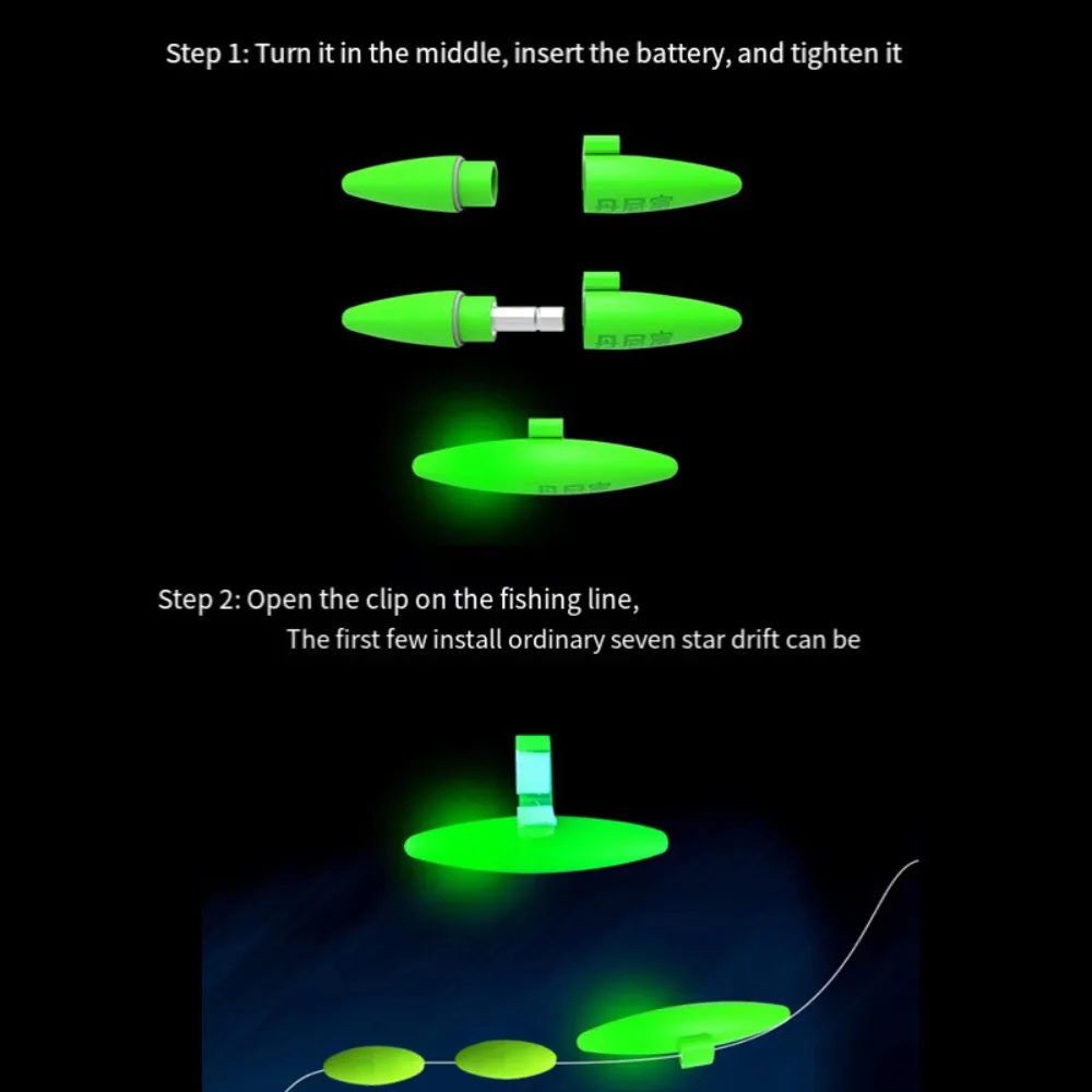 Un diagrama de un señuelo de pesca verde con instrucciones