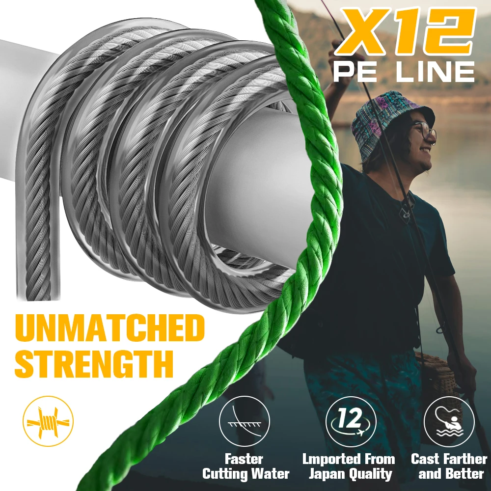 Xbraid-sedal de pesca de agua salada, línea de multifilamento Multicolor de alta calidad, superfuerte, X12, Original de Japón - imagen 2