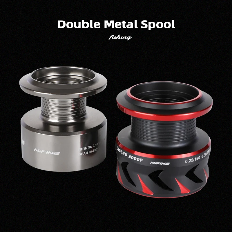 Carrete giratorio MIFINE LEGEND tamaño 2000/3000/4000 carrete de Metal doble poco profundo 6 + 1BB 5,2: 1 arrastre máximo 12kg accesorio de pesca de lubina - imagen 3