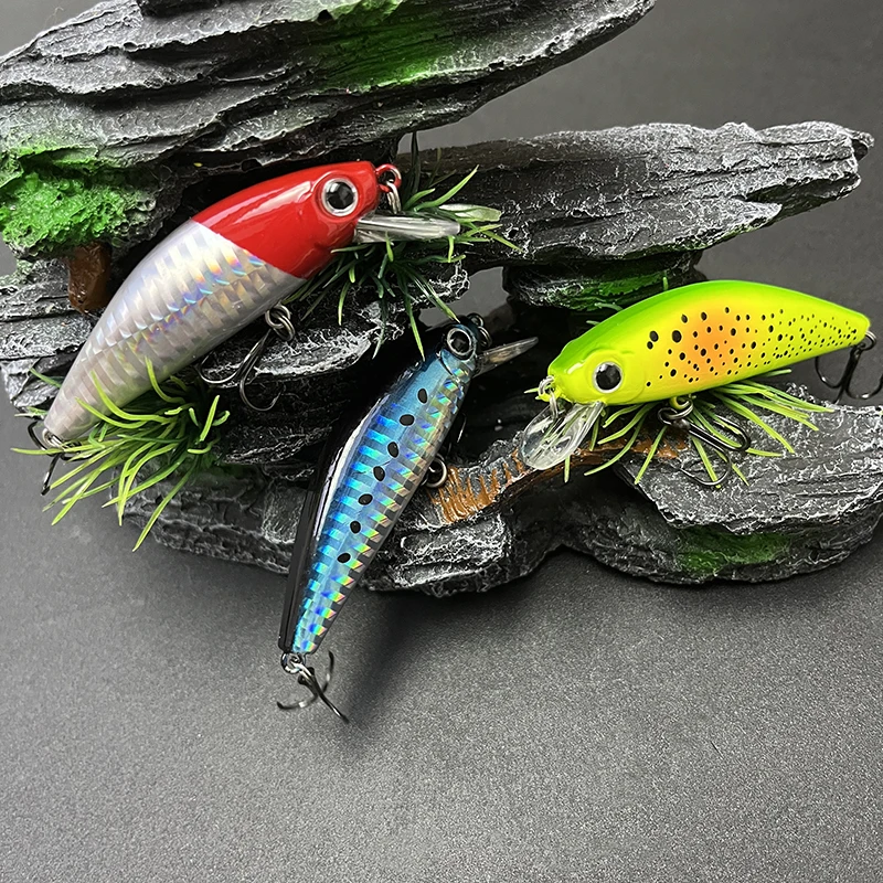 Señuelos de Pesca de pececillo de hundimiento lento, cebo Artificial Wobbler para trucha de agua dulce, equipo de Pesca Swimbait, 11g, 75mm - imagen 5