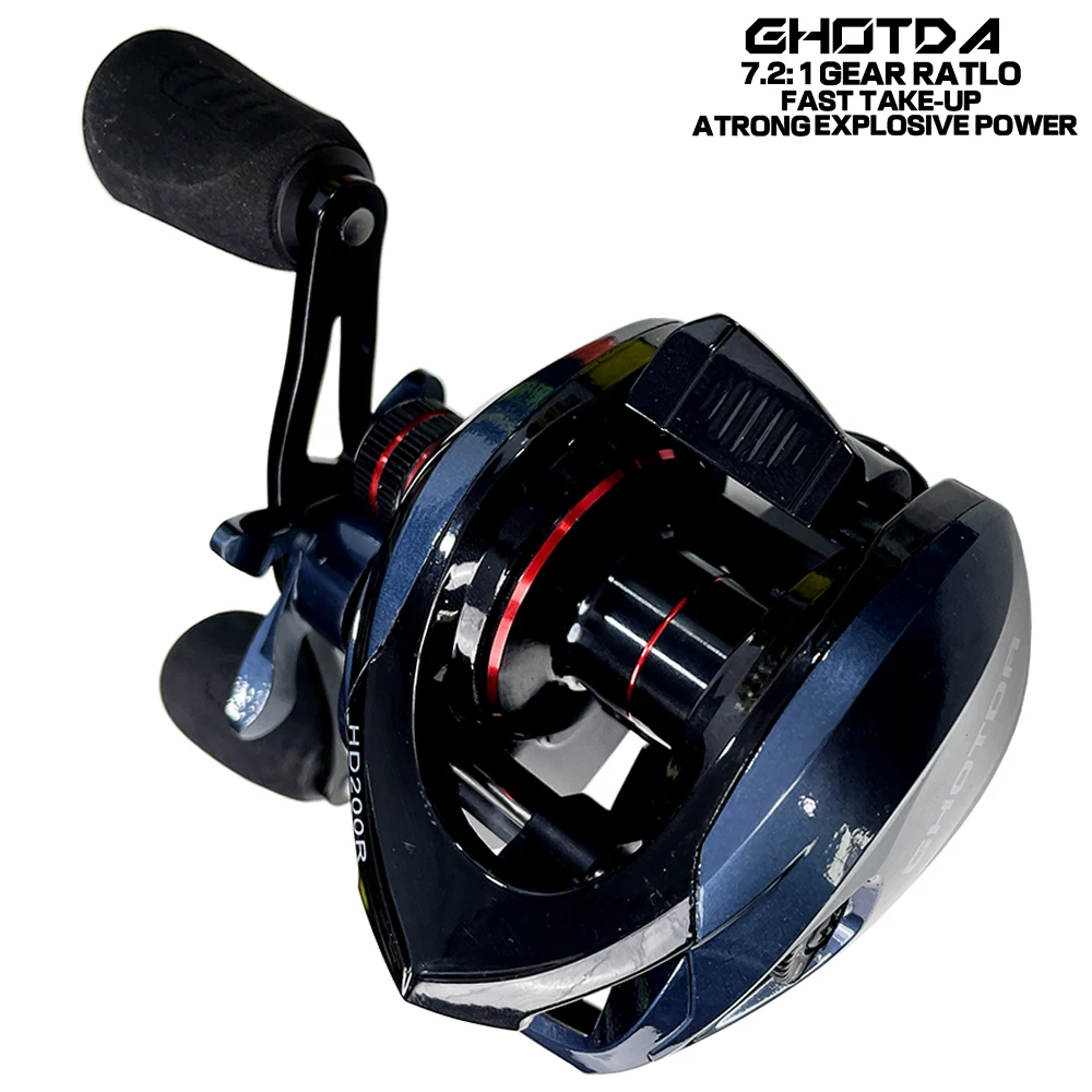GHOTDA-carrete de pesca Baitcasting 7,2: 1, alta velocidad, 8KG, arrastre máximo, copa de línea profunda, para pesca de lubina - imagen 5