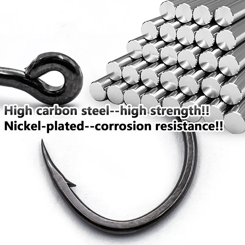 Sea.Yolo-anzuelos de pesca de acero con alto contenido de carbono, accesorios de pesca de carpa con púas, para lubina, 250 unids/lote por caja - imagen 4