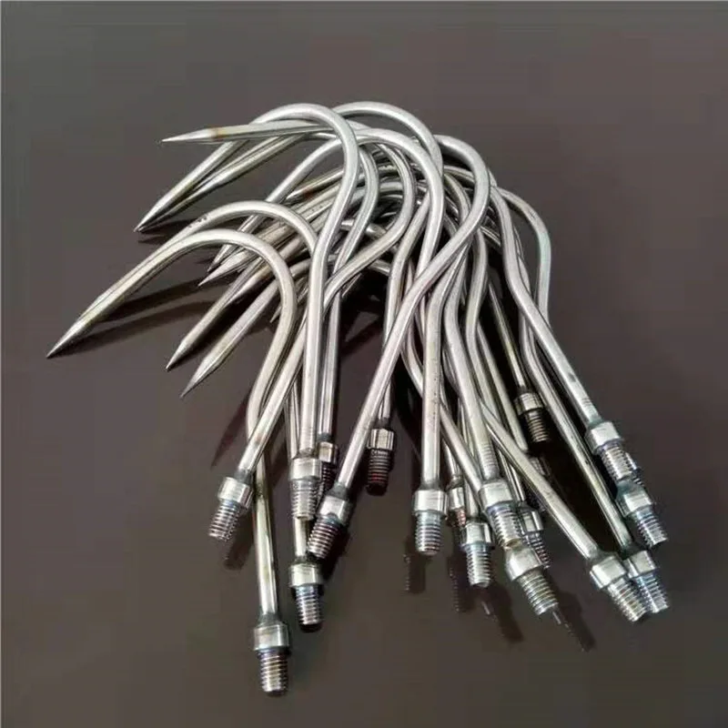 Anzuelos grandes curvos para pesca en hielo, herramientas de pesca de acero inoxidable sin púas, anzuelos de anclaje, herramientas de anzuelos rodantes - imagen 2