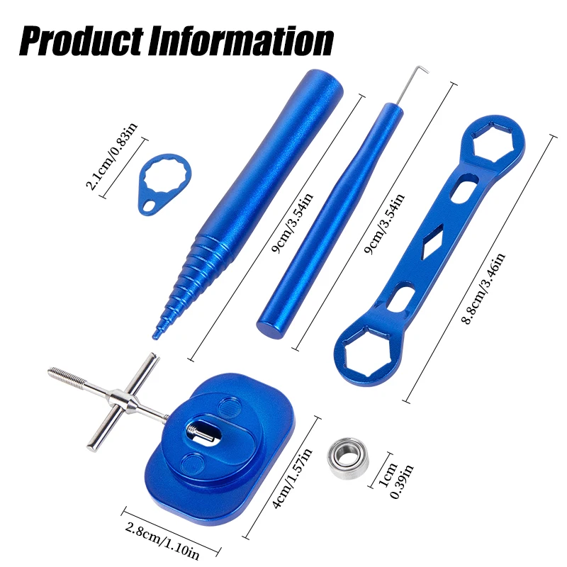 Herramienta de pesca, equipo de mantenimiento de carrete de pesca, carrete giratorio de Baitcasting, herramienta removedora de pasadores de rodamiento, Kit de llave de desmontaje de carrete - imagen 3